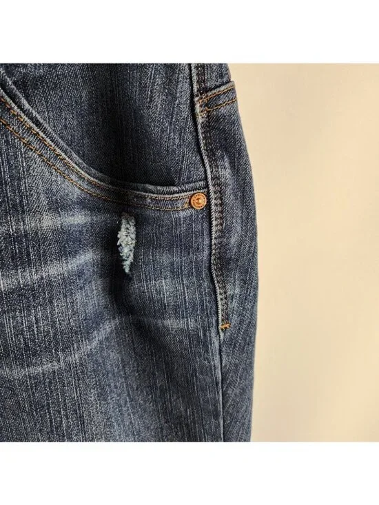 Democracy Jeans Women 16W Blue AB Technology Skyrise Frayed Hem Denim (33x25) - Picture 7 of 11